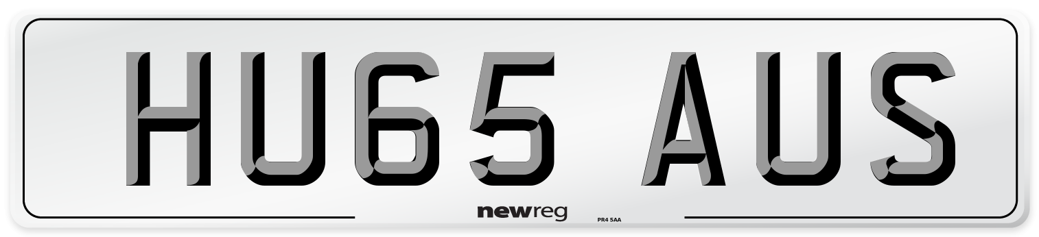 HU65 AUS Number Plate from New Reg